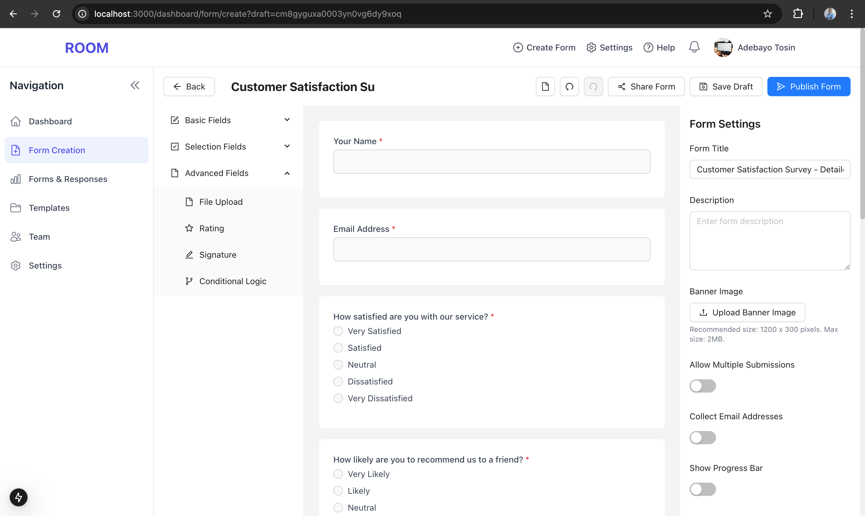 ROOM – Smarter Form Creation & Data Management screenshot 1